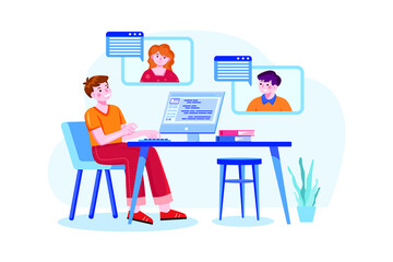 Business Activity Illustration concept. Flat illustration isolated on white background.