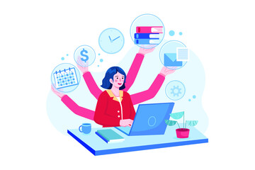 Business Activity Illustration concept. Flat illustration isolated on white background.