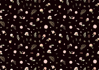 A lot of different fantasy flowers. Millefleurs trendy floral design. Blooming midsummer meadow seamless pattern. Seamless pattern, background. Vector illustration. Gradients colors