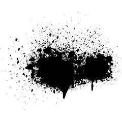 Abstract grungy graffiti black spray paint brush . - obrazy, fototapety, plakaty