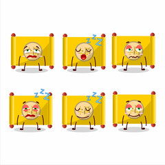 Cartoon character of yellow paper roll chinese with sleepy expression