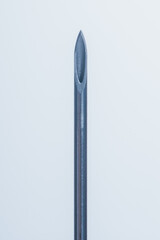 Medicine, Injection, vaccine and disposable syringe isolated, drug concept. Sterile vial medical. Medical Syringe needle. Macro close up on backgrounds gray.