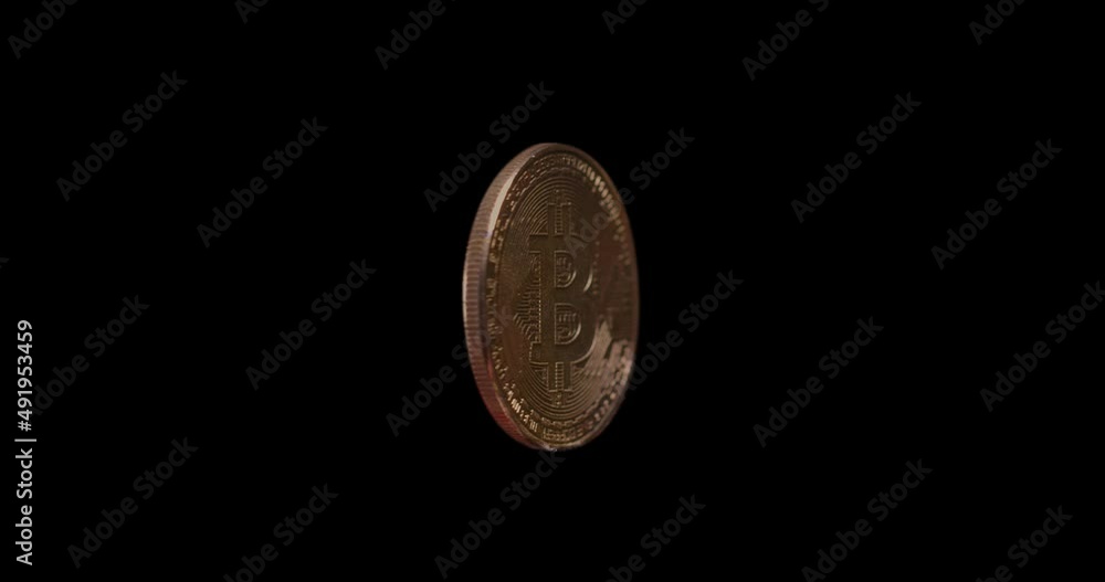 Poster rotation of a bitcoin with a black background