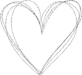 Black paint heart shape frame illustration . Decorative doodle love symbol.