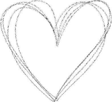 Naklejka Black paint heart shape frame illustration . Decorative doodle love symbol.