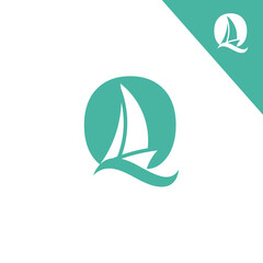 Exclusive Letter Q Ship Logo with White Background best for any company