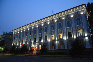 The administrative building of the railway in the city of Komsomolsk-on-Amur