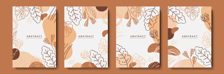 Trendy geometric forms, textures, strokes, abstract and floral decor elements. Vector design templates for wedding invitation and frames, social media stories wallpaper, luxury stationery