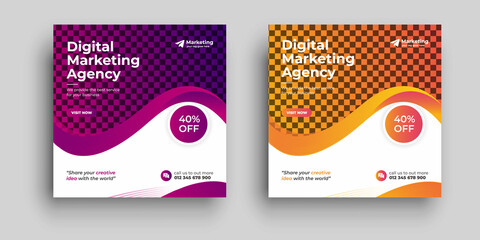 Digital business marketing banner for a social media post template Instagram social media post banner

