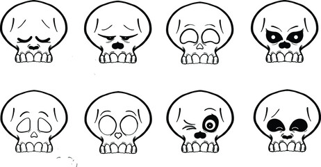 set of skulls