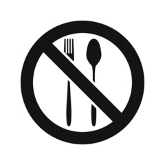 No food icon. No food allowed symbol isolated.