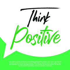 Think positive Vector Logo design. think positive for logotype, flyer, banner, invitation or greeting card, postcard. Green Cloud logo. Creative cloud illustration.