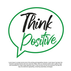 Obraz premium Think positive Logo design. think positive for logotype, flyer, banner, invitation or greeting card, postcard. Green Cloud logo. Creative cloud.