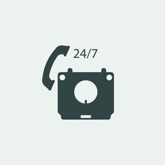 Twenty_four_phone_service vector icon illustration sign
