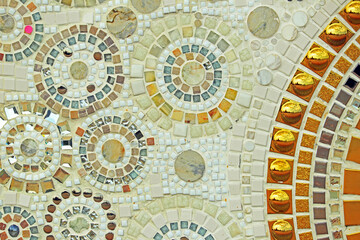 Decorative of the mosaic in Thai temple.