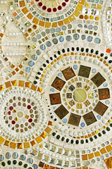 Decorative of the mosaic in Thai temple.