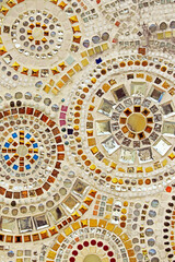 Decorative of the mosaic in Thai temple.