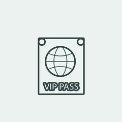 VIP_pass vector icon illustration sign