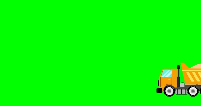truck dump truck animation on green screen