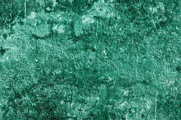 Rough grunge textured dark cyan color old damaged concrete wall surface
