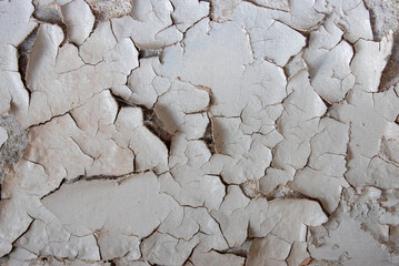 a close-up with a peeling wall