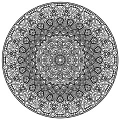 マンダラアート(線画・幾何学模様)