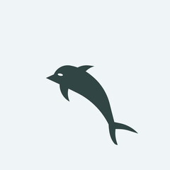 Dolphin vector icon illustration sign