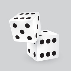 Two dice casino gambling 3d vector illustration style