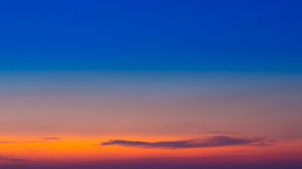 Beautiful and colourful sunset over Skies in Phuket Thailand