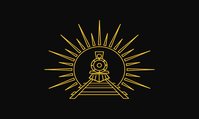gold sun & train logo