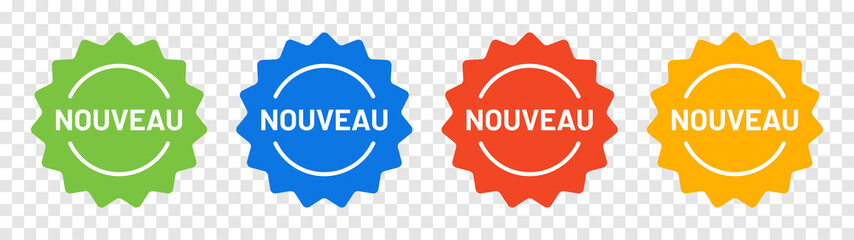  Nouveau icône. Nouveau badge icon collection on transparent background. - obrazy, fototapety, plakaty