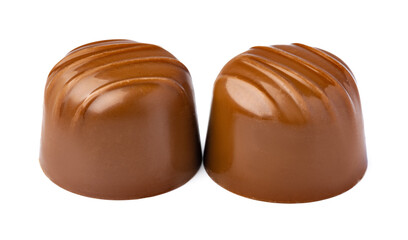 Chocolate sweets on a white background