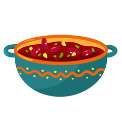 Illustration of mexican spicy bean soup