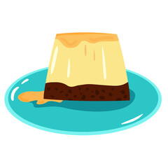 Illustration mexican delicious dessert. Flan dessert