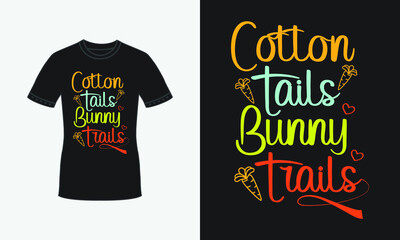 Cotton tail bunny carrot typography t shirt design