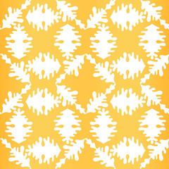 Abstract white and golden background with floral hand drawn ornament. Geometric seamless pattern for wallpaper, web page, textures, fabric, textile. Decorative vector illustration