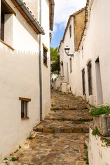 Fototapeta na wymiar narrow pedestrian street in the historic center of Castellar de la Frontera
