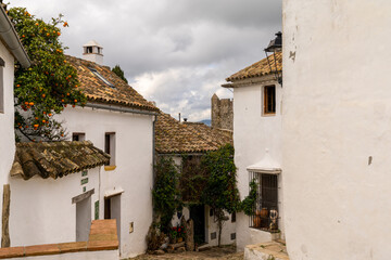 Fototapeta na wymiar narrow pedestrian street in the historic center of Castellar de la Frontera