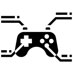 JOYSTICK glyph icon,linear,outline,graphic,illustration