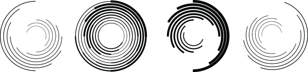 Fototapeta premium Lines in Circle Form . Spiral Vector Illustration .Technology round. Wave Logo . Design element . Abstract Geometric shape .