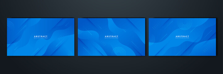 Naklejka premium Dark blue abstract background geometry shine and layer element vector for presentation design. Suit for business, corporate, institution, party, festive, seminar, and talks.