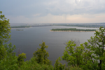 The Zhiguli Hydroelectric Station or Zhigulyovskaya Hydroelectric Station formerly known as Kuybyshev Hydroelectric Station. Volga river.