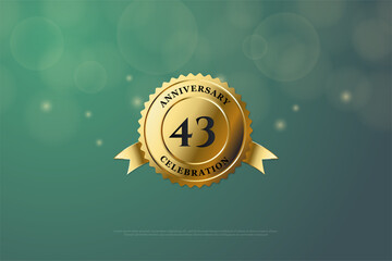 43rd anniversary background with number illustration.