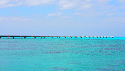 Fototapeta premium pier in the sea in miyakojima city 