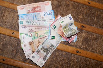 Euro russia banknotes EU sanctions Russian economy ruble European currency cash note