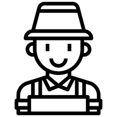 FARMER line icon,linear,outline,graphic,illustration