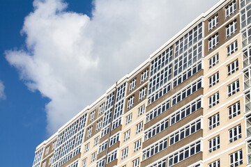 Facades of modern city houses in a metropolis