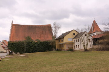 Historische Gebäude in der Altstadt der Stadt Berching in Bayern	