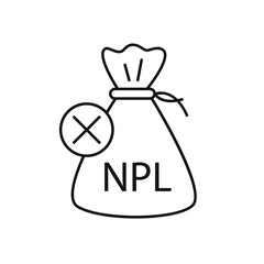 Non performing loans, NPL icon design vector illustration