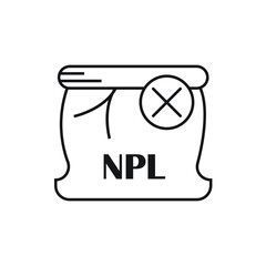 Non performing loans, NPL icon design vector illustration